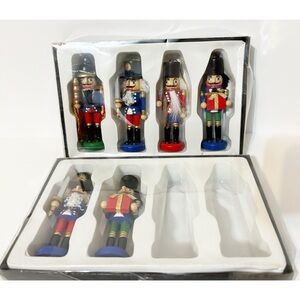 6 Nutcracker Soldier Wooden  Christmas Ornaments